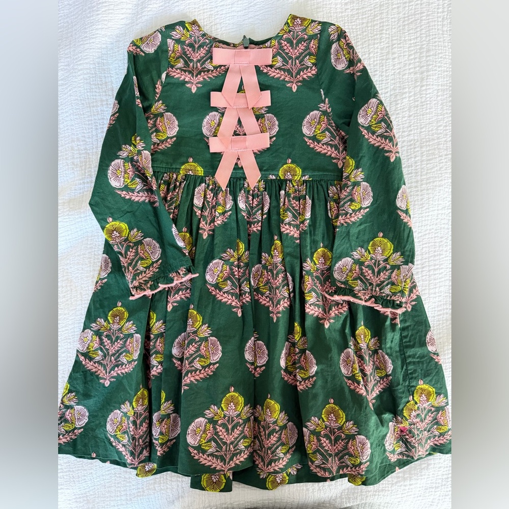 Pink Chicken Green Floral Print Dress, size 5